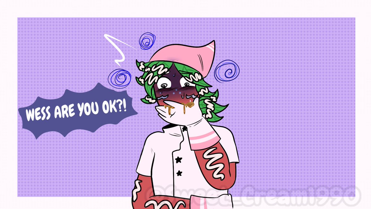 ✨Nerves✨ 🚨Tw: Vomit 🚨 (1/2)

Well, I've kind of regained my desire to draw...

I apologize if anyone finds the subject matter of this comic disgusting, but I wanted to point out this little flaw of Wess's lol

#dandysworldoc #dandysworld