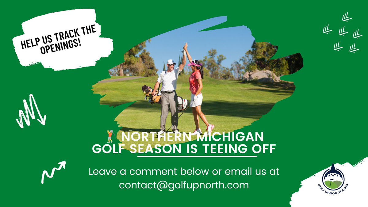 golfupnorthmi's tweet photo. Spring golf is rolling in, and we’re tracking course openings! We’re checking websites, social media, so you don’t have to. Before you head out, take a quick peek at our updated list!  https://t.co/q1nvzoSQbl #GolfSeason #MichiganGolf #SpringGolf #TeeItUp #CheckBeforeYouGo https://t.co/5WOJWeVLGI