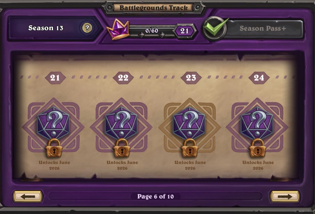 ben_heathstone's tweet image. Less than a week into a paid Reward Track and I’m already to the point I don’t get new rewards until June (2 months from now) 🤔😭🤷🏼‍♀️❓ #hearthstone