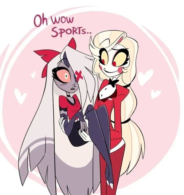 jennyrobb90's tweet image. When your girlfriend is excited about something you don’t understand 😅
.
#Chaggie
#Charliemorningstar #Vaggie #Hazbinhotel