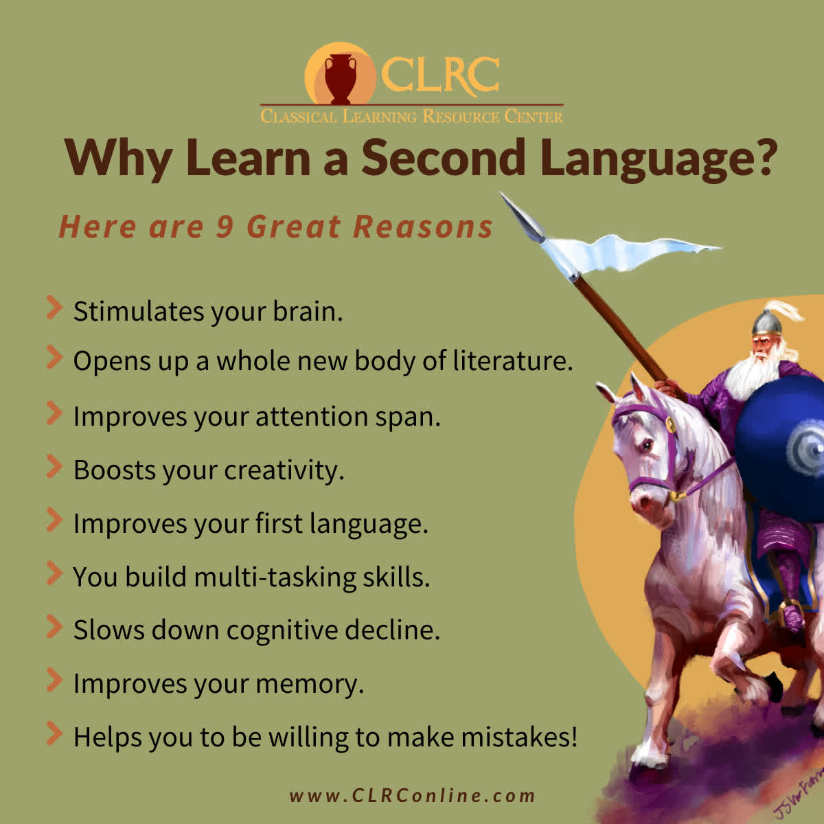 CLRConline's tweet photo. Did you know CLRC offers instruction in 8 modern languages? Arabic, French, German, Greek, Italian, Japanese, Russian, &amp; Spanish!

A recent article from the University of the Potomac highlights some great reasons to learn a second language: https://t.co/MEC933VuAt https://t.co/Vs76q2AhwM