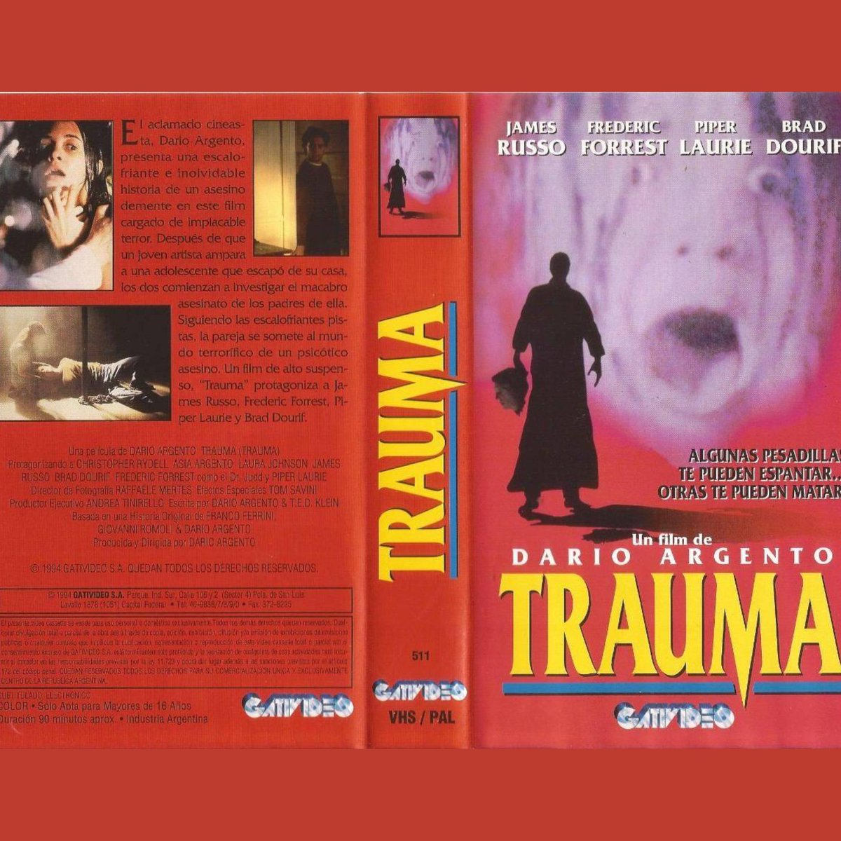 80sHorrorDoc's tweet image. Check out the VHS cover art for Trauma, which had its video premiere in the US on this day in 1994. What is your favorite Dario Argento film?

#90s #90shorror #horror #horrorfan #movies #InSearchofDarkness #90smovies #retrohorror #horrorclub #90shorrormovies #horrormovies