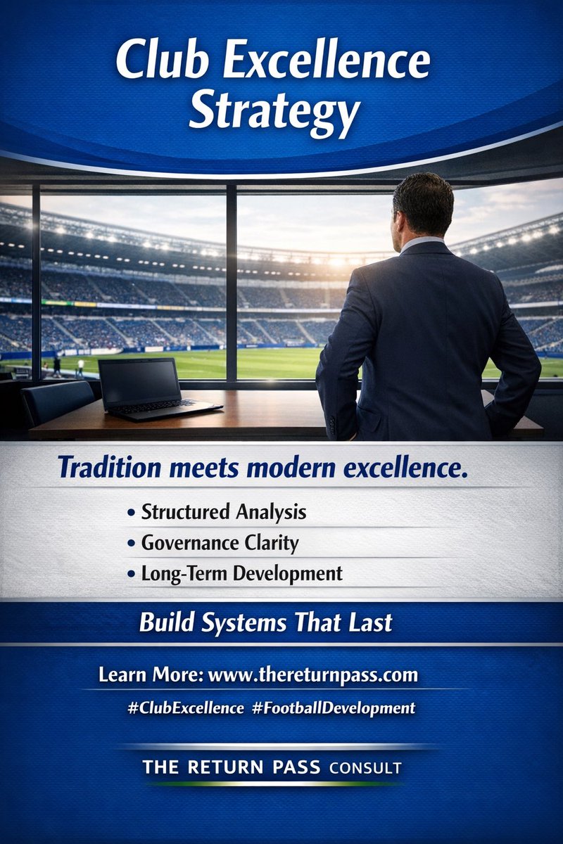 thereturnpass's tweet photo. 🏟️ Club Excellence Strategy

Successful clubs are built on more than matchday results — they rely on strong foundations: clear governance, structured analysis, and sustainable development

Because true success isn’t just winning today, it’s building a model that thrives long-term https://t.co/sUyc9yjEvw