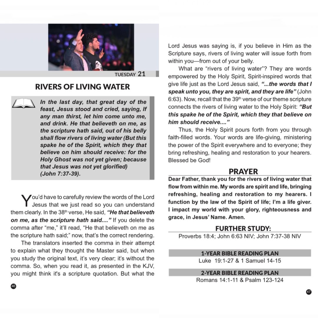 Today’s Rhapsody of Realities by Pastor Chris Oyakhilome 21 April 2026: RIVERS OF LIVING WATER ❤️🔥🙏🏽 read.rhapsodyofrealities.org/rin/takueinjap…