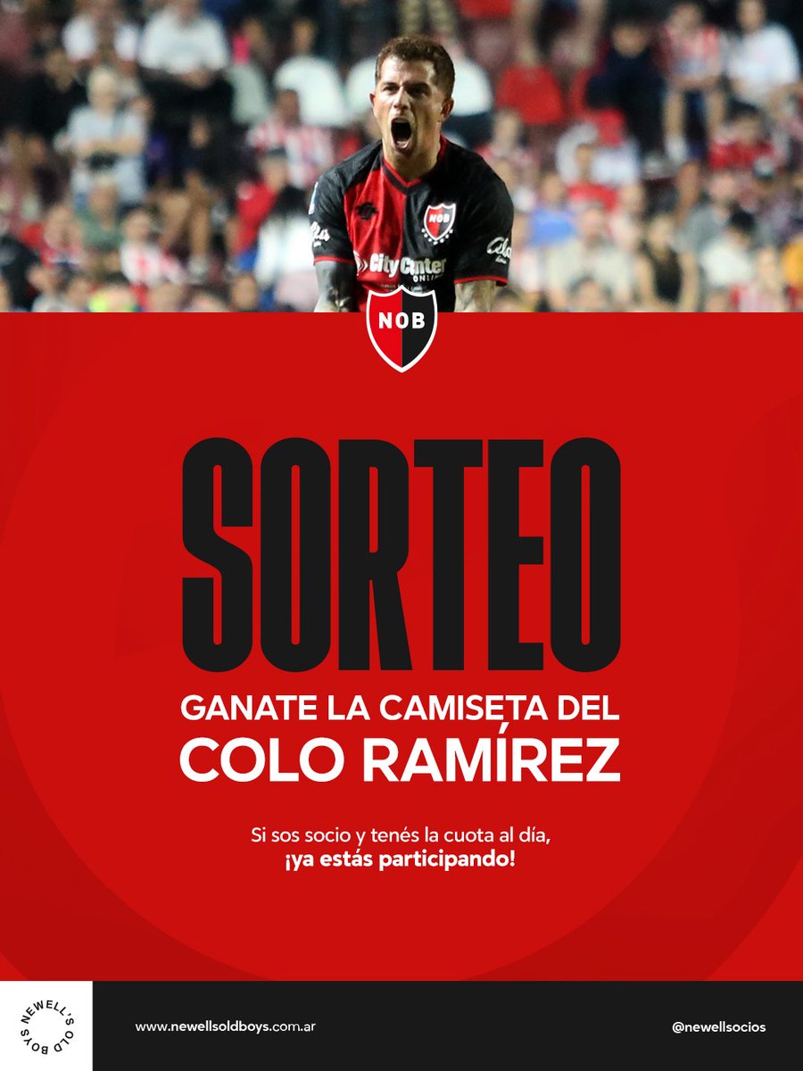 NewellSocios's tweet photo. #HaceteSocio | Ganate la camiseta del Colo

La camiseta que usó Juan Ignacio Ramírez para convertir el tercer gol ante Unión puede ser tuya 🙌🏼

👉🏼 Si sos socio y tenés la cuota al día, ya estás participando.

📌 23/4 anunciaremos al ganador/a.

¡Ser socio tiene premio! ❤️🖤 https://t.co/dFzdvaFV7h