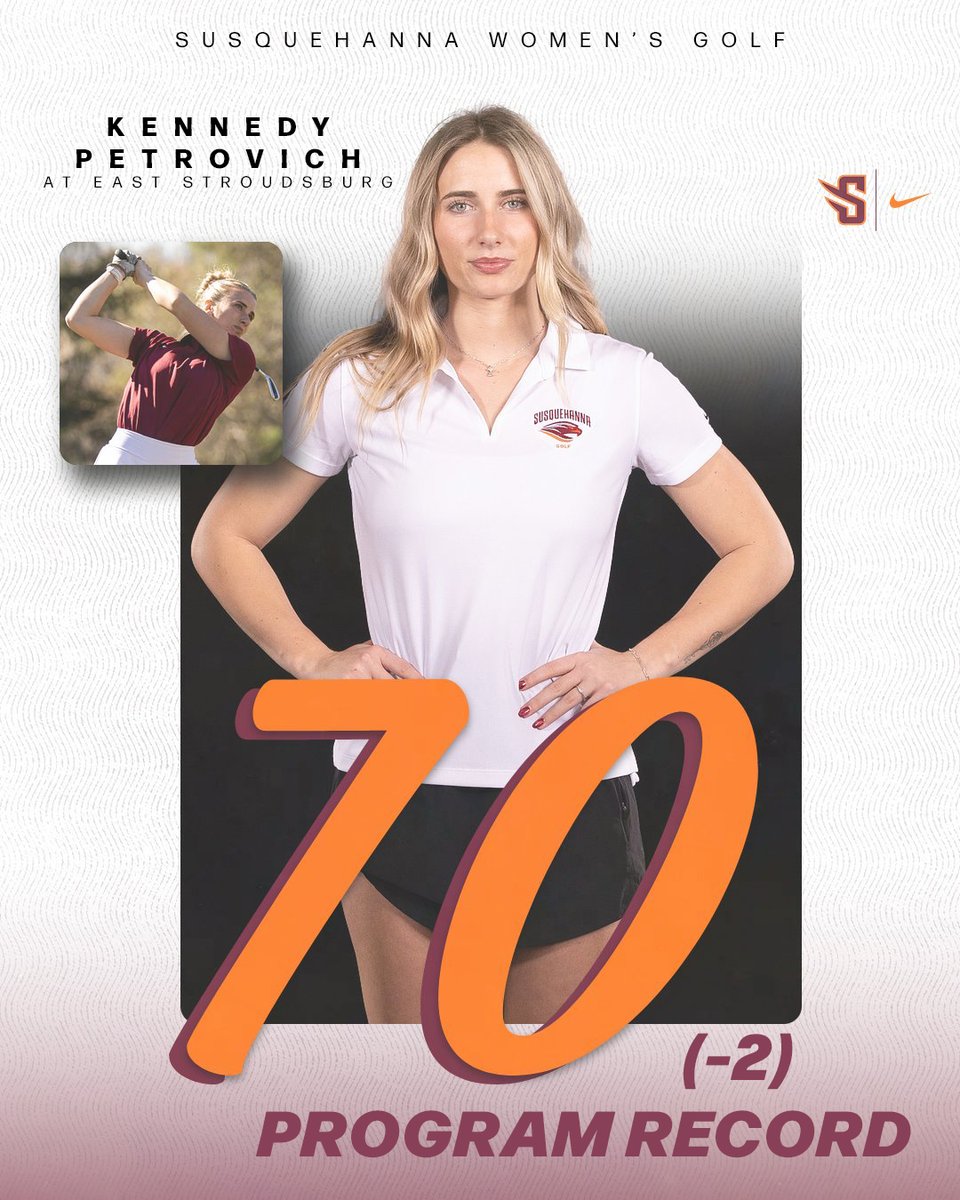 GOSusqU's tweet image. WGOLF | 𝐍𝐄𝐖 𝐑𝐄𝐂𝐎𝐑𝐃!

Kennedy Petrovich now stands alone as her 70 score at the East Stroudsburg not only won her the individual title and the team title, but makes her the sole record holder of lowest round score!

#ALLIN x #GOSUSQU x SURIVERHAWKS.COM