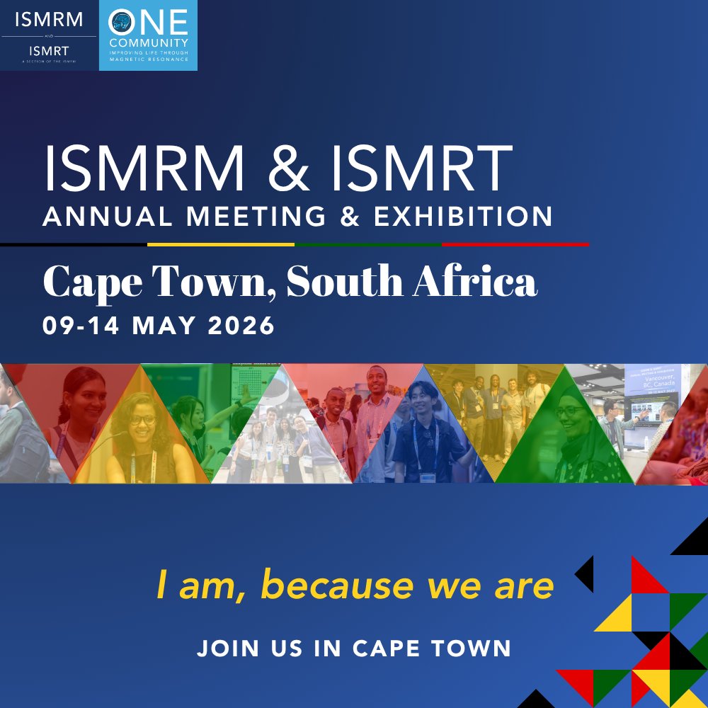 ISMRT_ISMRM's tweet image. The global MR community is preparing to come together in Cape Town for the ISMRM &amp;amp; ISMRT Annual Meeting and Exhibition.

Whether you're planning your schedule or still deciding to join, now is the time.

ow.ly/anUW50YNbxo

#ISMRM #ISMRT #MRI #MReducation