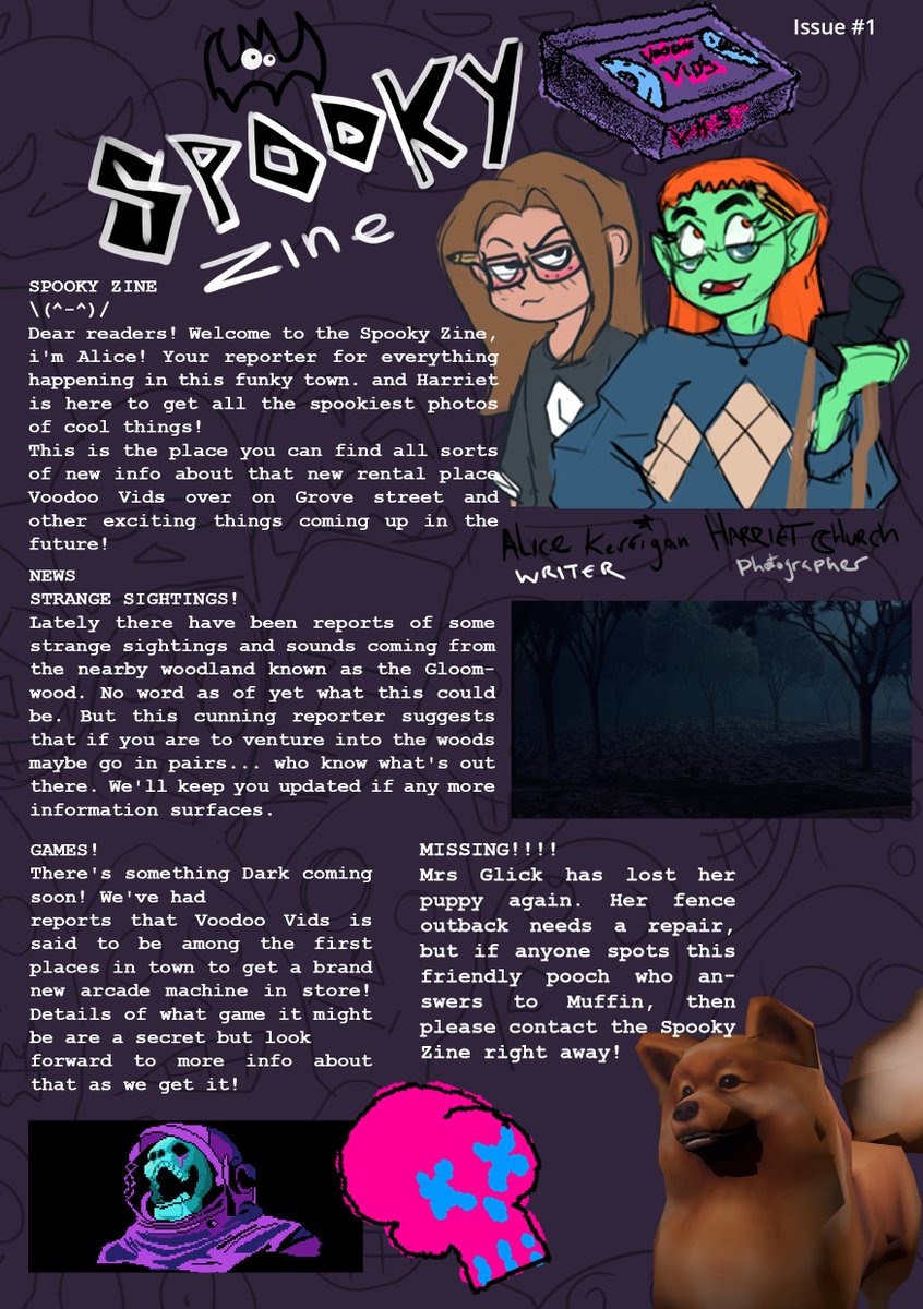 V00d00Vids's tweet image. Check out issue 1 of the Spooky Zine!
Alice and Harriet are here to give you the latest hot topics! 
#newgrounds #voodoovids #lore #zine
visit Newgrounds for more!
voodoovids.newgrounds.com