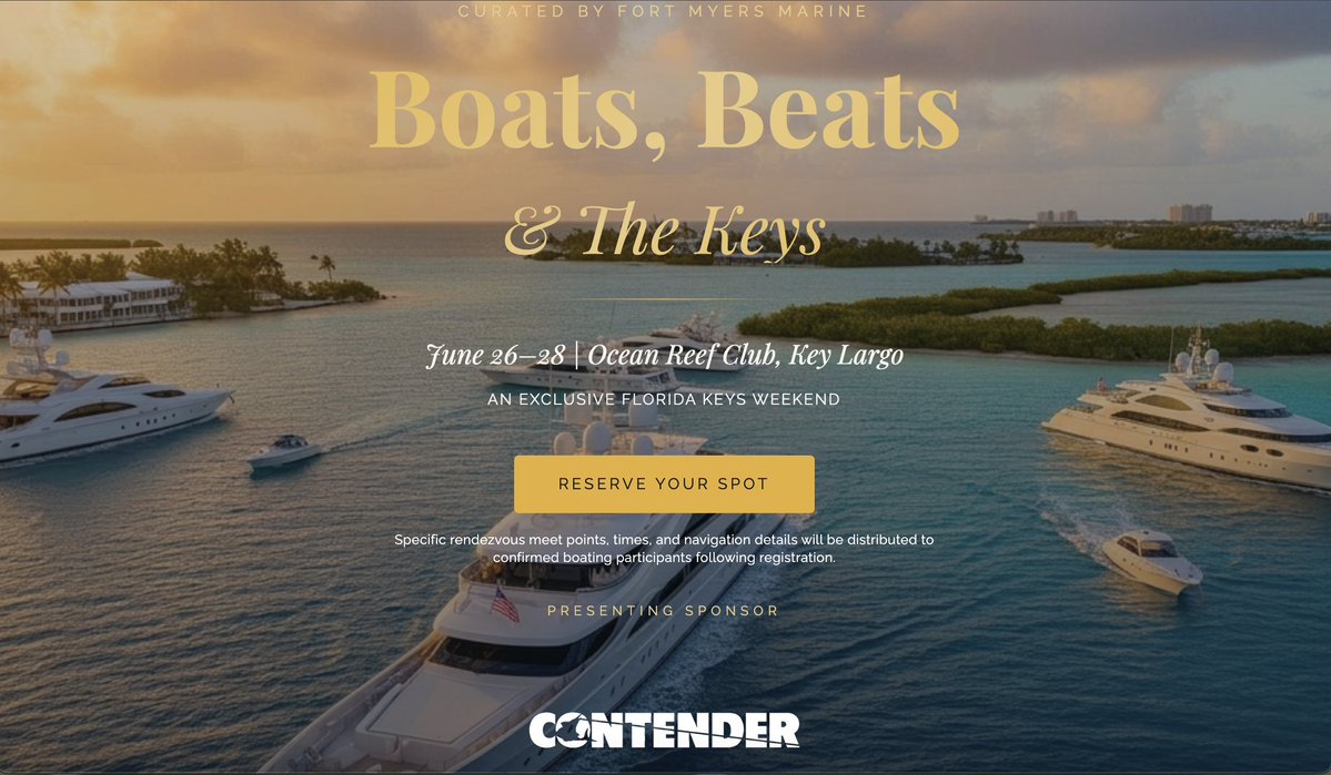 MarloweShepherd's tweet image. Very pleased to be bringing the trio to Key Largo for Boats, Beats &amp;amp; The Keys! An exclusive event presented by Fort Myers Marine. Reserve your spot today! keys-cruise-register.lovable.app #yachts #exclusiveevents #keylargo