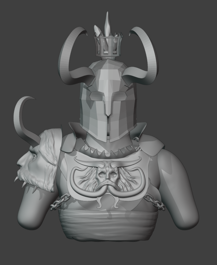 ErrantArts's tweet image. Breastplate mostly sculpted, could still use some refining. Found this a bit more difficult than the shoulder in terms of the sculpted face. Probably as it is more in relief compared to the shoulder details.

#Blender #B3d