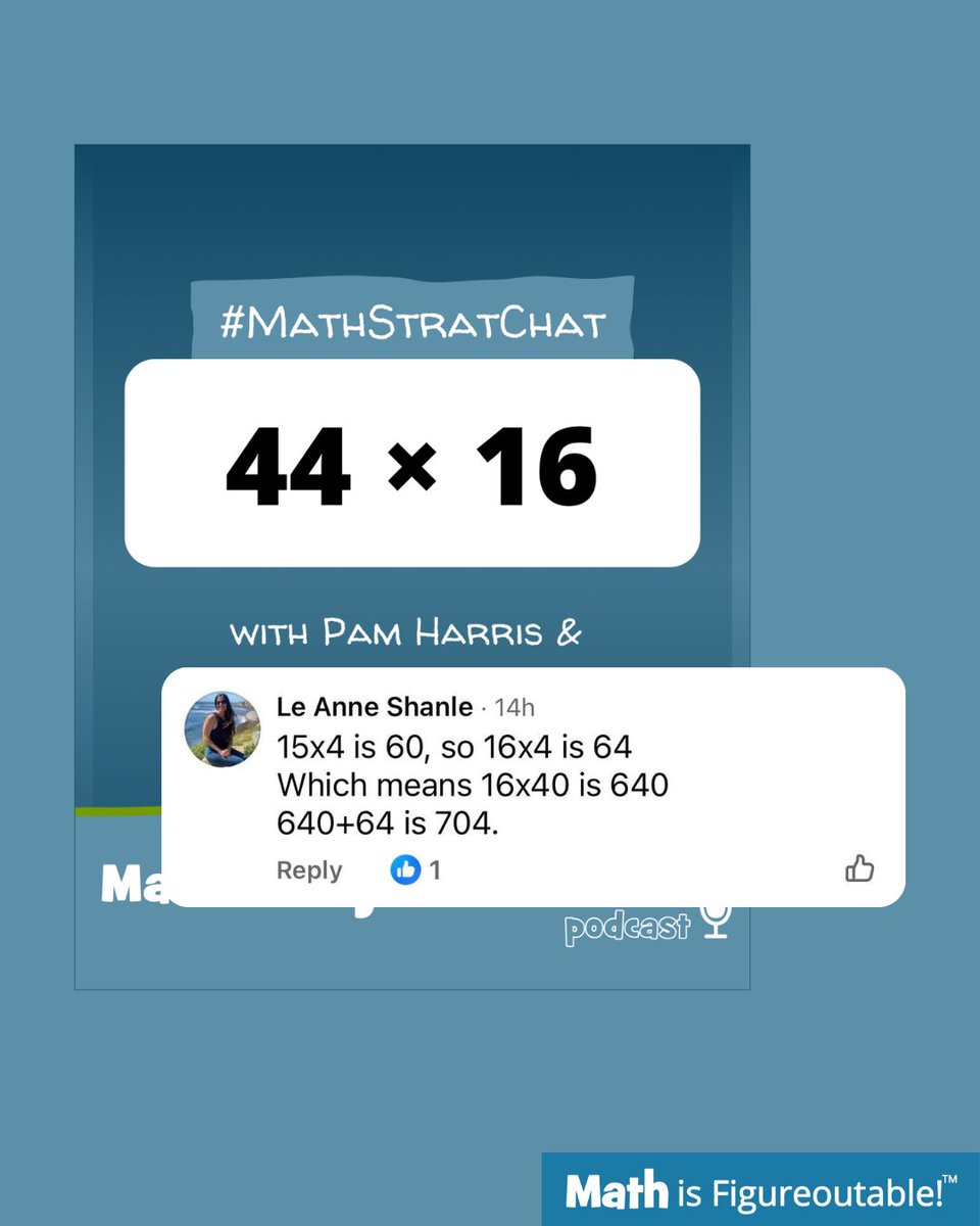 pwharris's tweet image. This is a great example of a combination of strategies to reason through a problem. Great job Le Anne!

#MathIsFigureOutAble #MathStratChat #MTBoS #ITeachMath #MathEd