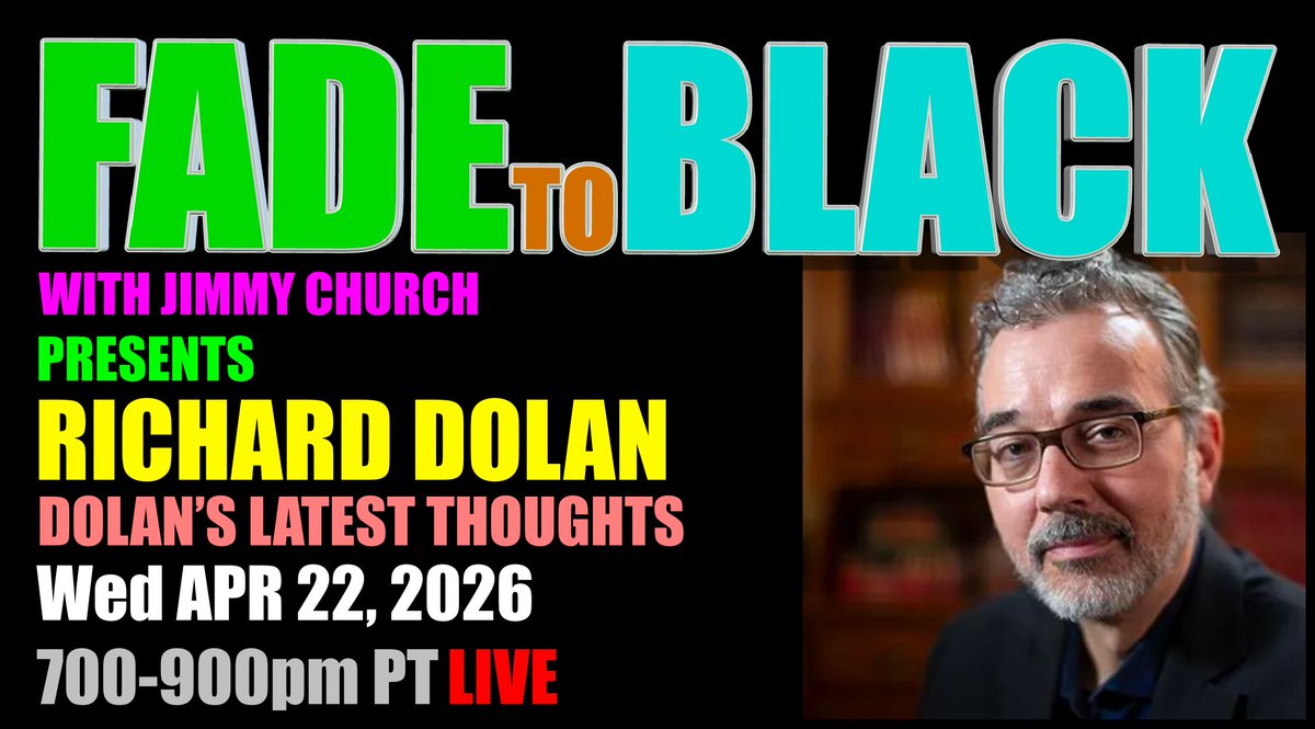 JChurchRadio's tweet image. This Week on FADE to BLACK we are celebrating 2,300 episodes with:

Mon: Dr. Scott Kolbaba
 Physicians and NDEs
Tue: Isaac Arthur
 Artemis to the Universe
Wed: Richard Dolan
 Dolan's Latest Thoughts
Thu: William Henry
 The Psychedelic Christ

#f2b #media #ufo #breakingufo
