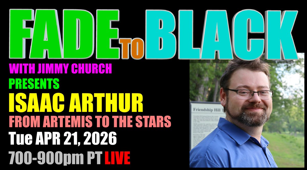 JChurchRadio's tweet image. This Week on FADE to BLACK we are celebrating 2,300 episodes with:

Mon: Dr. Scott Kolbaba
 Physicians and NDEs
Tue: Isaac Arthur
 Artemis to the Universe
Wed: Richard Dolan
 Dolan's Latest Thoughts
Thu: William Henry
 The Psychedelic Christ

#f2b #media #ufo #breakingufo