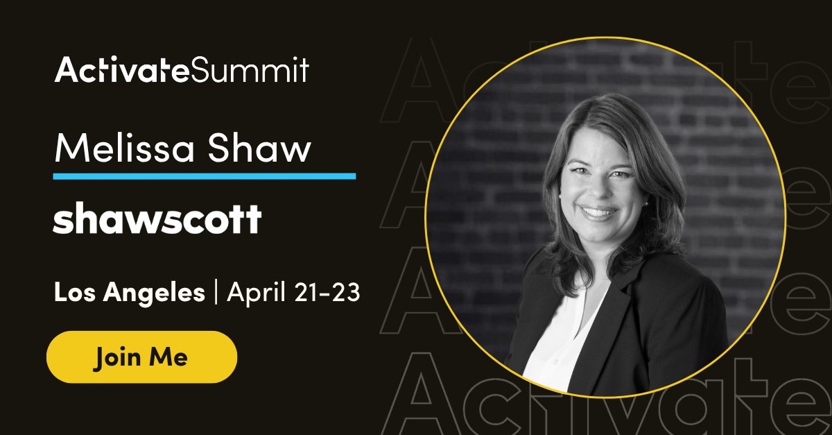 ShawScott's tweet photo. The @Iterable Activate Summit kicks off tomorrow, April 21, in Los Angeles. @ShawScott CEO Melissa Shaw will host a discussion at the Summit on how to connect #lifecycle marketing to real business impact and turn it into a channel that earns budget. 
https://t.co/ANFUwzJx3C https://t.co/yyxoZuyDPF