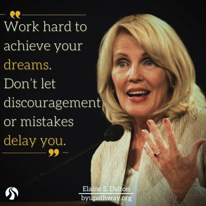 findingJesus15's tweet image. “Work hard to achieve your dreams. Don't let discouragement or mistakes delay you.”

Elaine S Dalton
#lds #SaintsOnX