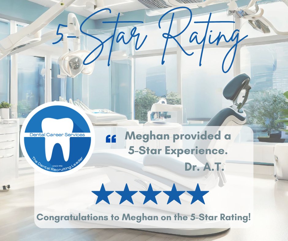 dentalcareerse1's tweet image. Thank you so much for taking the time to complete this review!
🌟 ⭐ 🌟 ⭐ 🌟
Well Done, Meghan!
Meghan has many available dental positions to share. Reach out to her to learn more.
mseliquini@dentalcareerservices.com
#dentalcareerservices #recruitingdentalprofessionals #dental