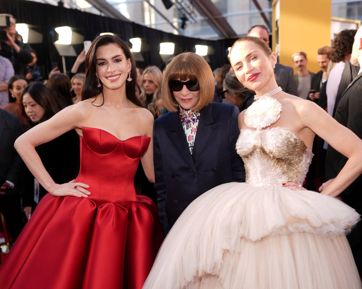 Emily Blunt, Anna Wintour and Anne Hathaway at "The Devil Wears Prada 2" world premiere in New York City.