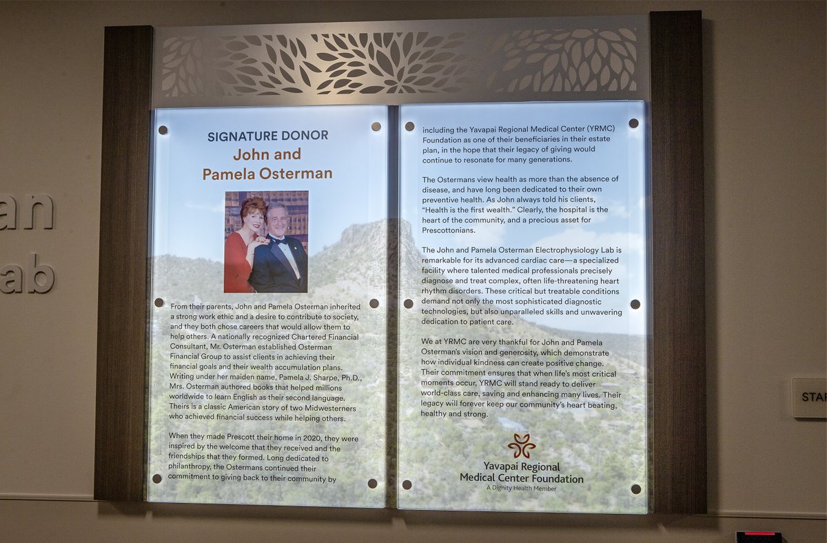 DignityHealthAZ's tweet image. 🫀 Major Milestone: Yavapai Regional Medical Center Opens John and Pamela Osterman Electrophysiology Lab, Advancing Cardiac Care in Yavapai County
ow.ly/SVN750YNaYx

#YavapaiRegionalMedicalCenter #HeartHealth #Electrophysiology #CardiacCare