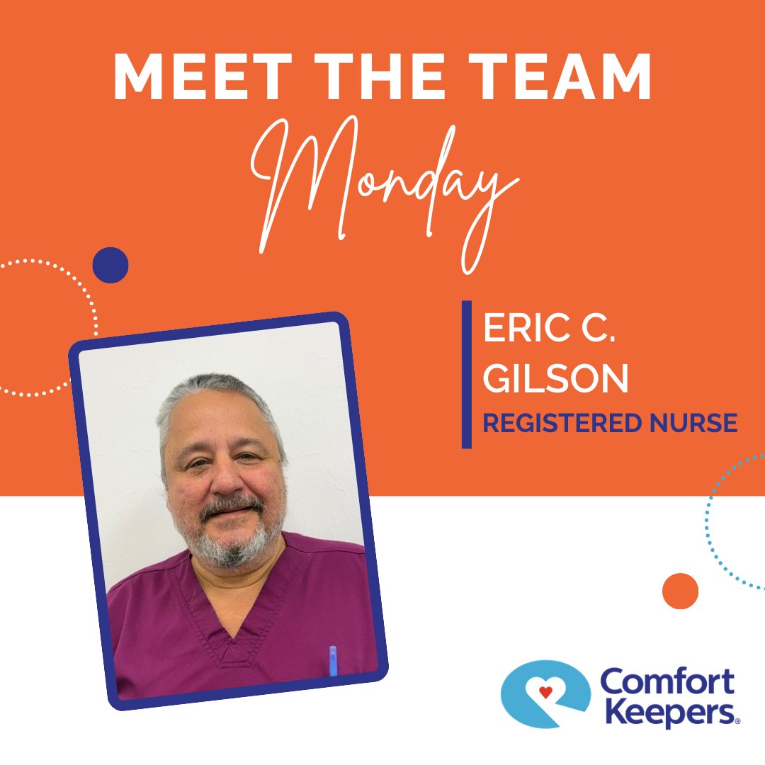 CKSWFlorida's tweet image. 🌟 Meet Eric Gilson, RN! 30+ yrs experience &amp;amp; Army veteran, bringing compassion, respect &amp;amp; dedicated care to seniors.

#ComfortKeepers #MeetTheTeam #TeamSpotlight