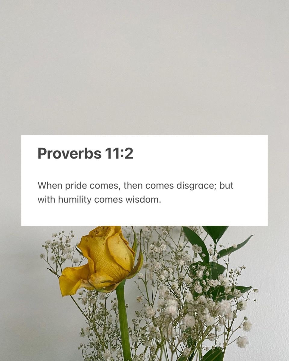 1Exousia's tweet image. When pride comes, then comes disfrace; but with humility comes wisdom 
Proverbs 11:2

#Humility #Christ #FollowJesus #Repent #Faith #SubmutToGod