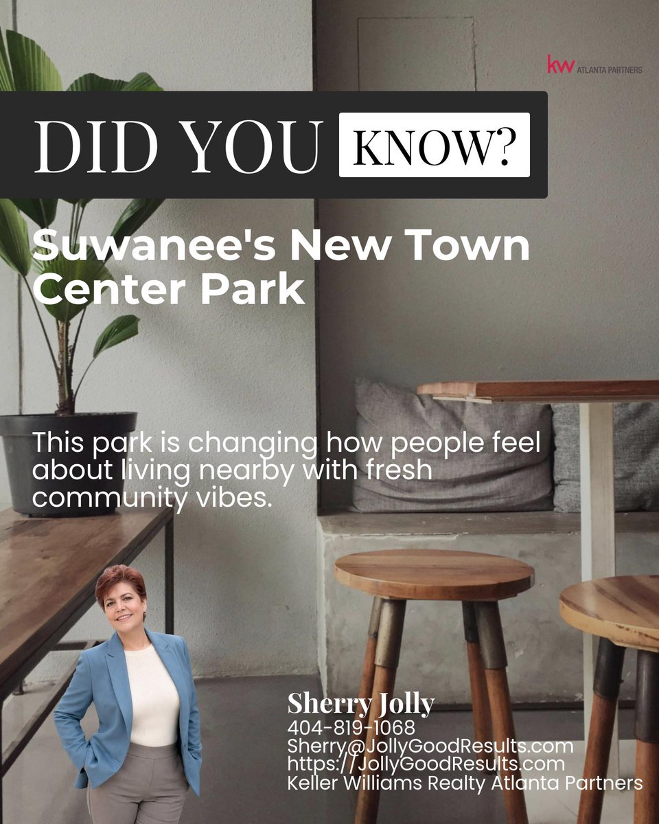 JollyGoodResult's tweet photo. Suwanee’s new Town Center park is turning heads, walkable trails, dining, and events make nearby homes feel more inviting than ever. Would these upgrades sway your move? https://t.co/NJ98c1ppjb