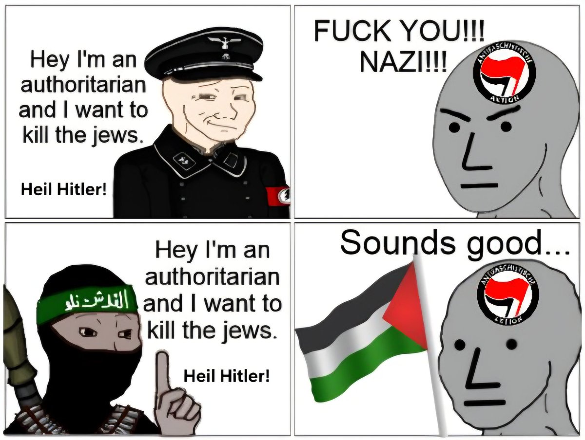 Antifa = Antisemitic Fascists

They only hate far-right Nazis because they compete for the same Nazi audience, not because they believe differently.