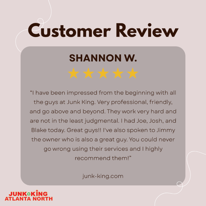AtlantaJunk's tweet photo. No matter the size of the job, our team stays professional, non-judgmental, and ready to go above and beyond.

Visit https://t.co/vE4wLjksmm to schedule your next stress-free pickup and see why our customers highly recommend us! https://t.co/vzMi0l4cKB