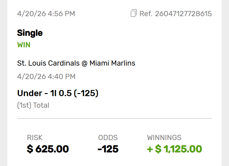 NO RUN FIRST INNING ✅

NRFI Record: 18-7 🔒