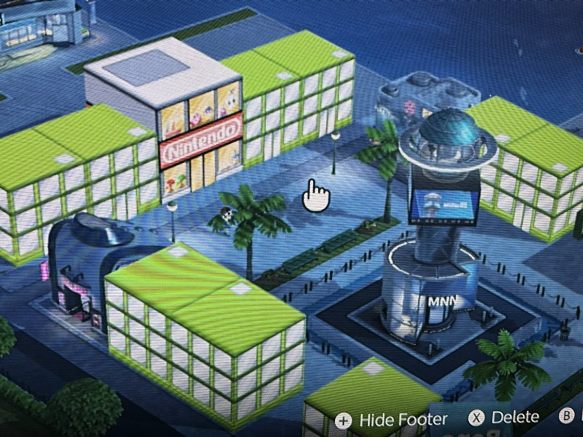 wootton120's tweet image. I made #Nintendo Store in my city area, the main reason to go to the city! 👀😆

#NintendoSwitch2 #TomodachiLife
