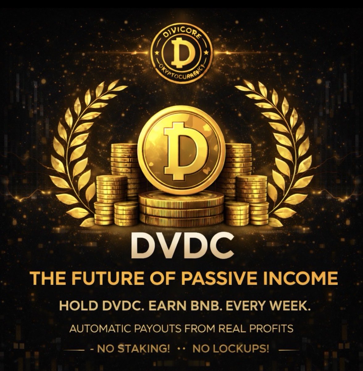 DivicoreDVDC's tweet photo. The most powerful words in the English language are not โI love youโ.
They are โI get paid every weekโ.
Hold $DVDC. Earn BNB. Every week. No staking. No lockups. No waiting.
This is not a promise. This is a contract written in code.
#DVDC #BNB #Dividends #Crypto #Cryptocurrency