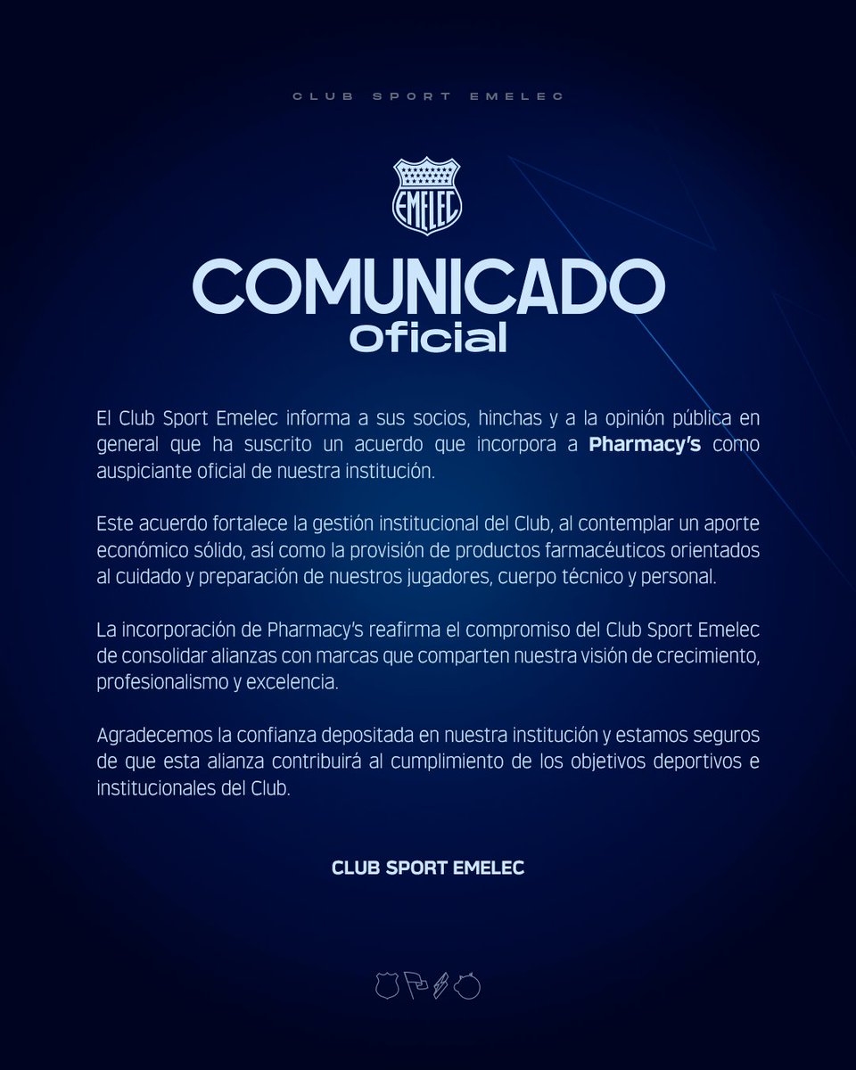 Bienvenidos, Pharmacy’s ⚡️

<a href="/pharmacys/">Pharmacy's</a> 

#VolviendoASerEmelec 🔵
#MesDelEmelecismo