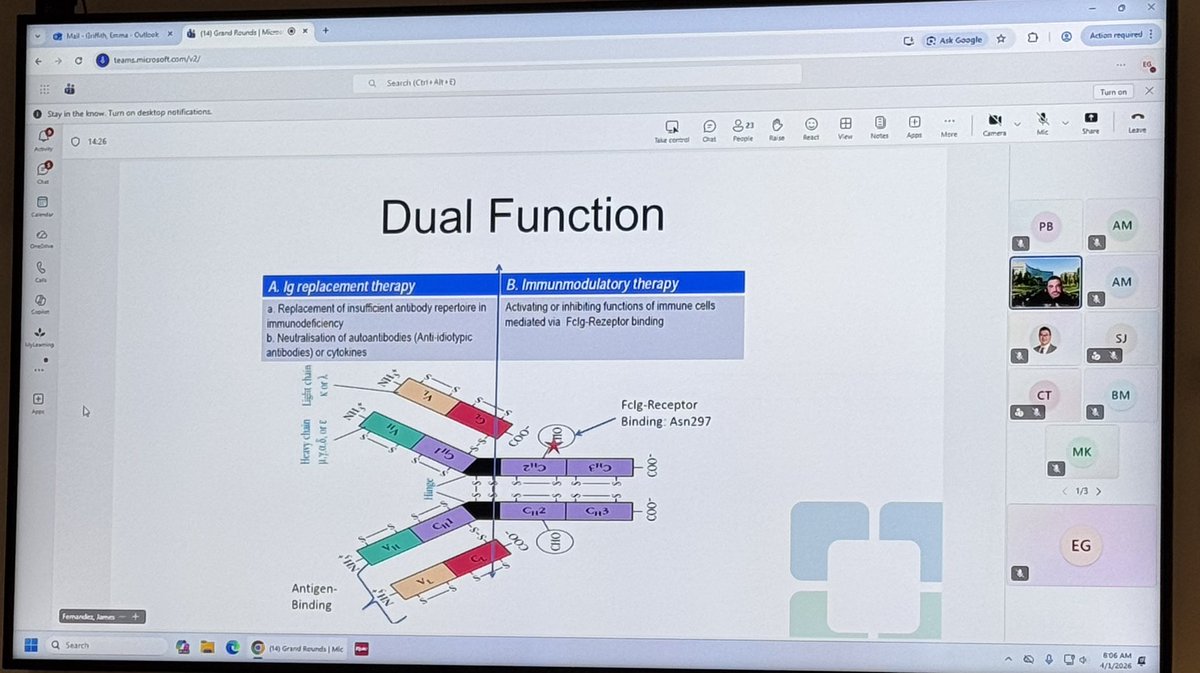 ccf_idfellows's tweet image. Grand Rounds by Dr. Fernandez on immunoglobulin replacement therapy—covering mechanisms, clinical applications, and important lab interferences to keep in mind. #IDTwitter #MedEd