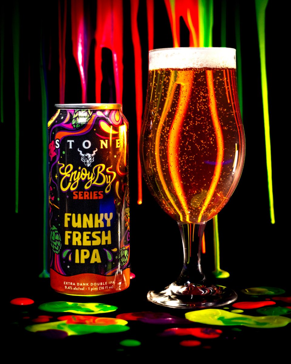 StoneBrewing's tweet photo. Cheers from the Dank nebula on a very special Monday. The Gargoyle has transmitted a very important message:

The best time to drink Stone Enjoy By IPA is yesterday.

The next best time is NOW.

Stone Enjoy By Series: Funky Fresh IPA is available NOW, only at Stone locations. https://t.co/3WWZQSgl5s