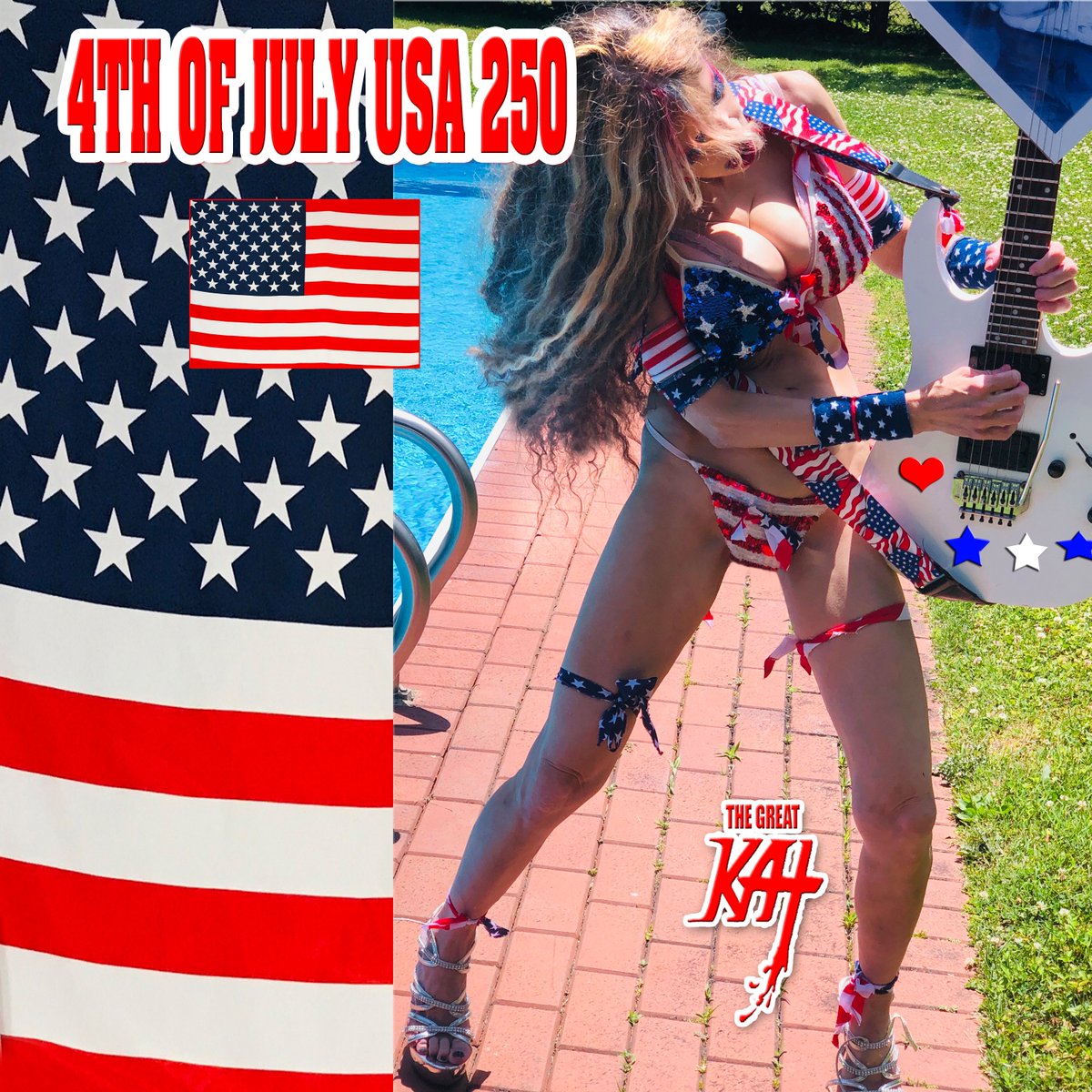 greatkatguitar's tweet image. NEW GREAT KAT #AMERICA250 MASTERPIECE ALBUM "4th Of July USA 250" OUT NOW!
iTunes music.apple.com/us/album/4th-o… 
Spotify open.spotify.com/album/1ODeALTw…
New 25-Song (33 Min.) Great Kat Album for USA’s 250th Anniversary!
#4thofJuly #USA