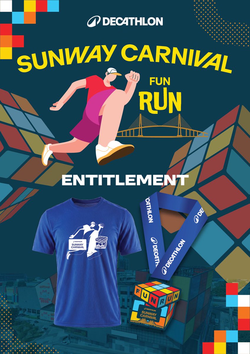 arestahir's tweet photo. 🏃‍♂️ Decathlon Penang Sunway Carnival Grand Opening Fun Run 2026 🎉

📅 16 Mei 2026 (Sabtu)
⏰ 7.00 pagi
📍 Sunway Carnival Mall, Seberang Jaya
🏃 5KM Fun Run
💰 RM35

🎟️ Daftar sini:
https://t.co/Zi28WxWFcR https://t.co/8LmNa2yFpZ