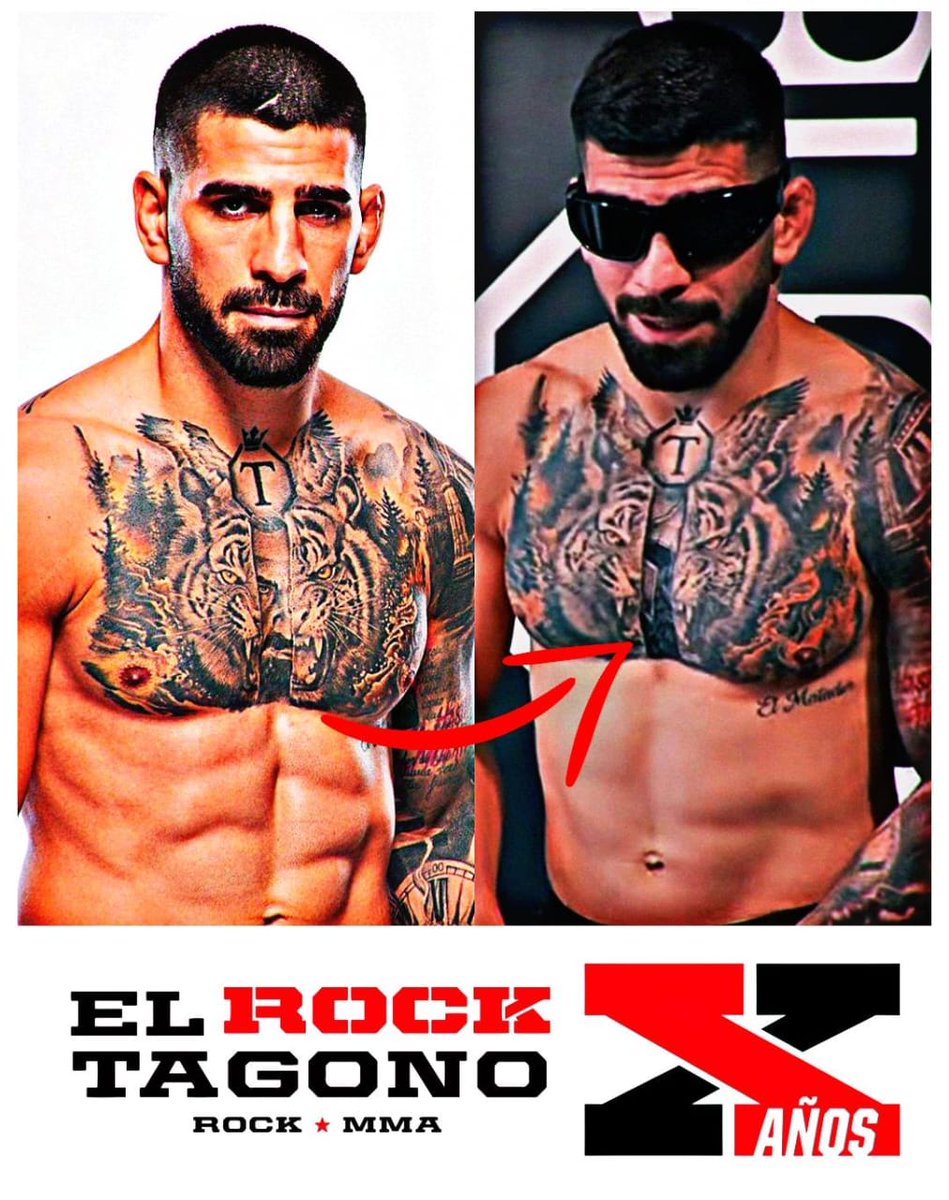 elrocktagono's tweet image. Ilia Topuria retocó su tatuaje del pecho… 🤔

En un principio, la idea era que su propia figura emergiera desde el torso, pero finalmente optó por transformar ese concepto en la imagen de un gladiador ⚔️

#UFC #MMA #TATTOO
