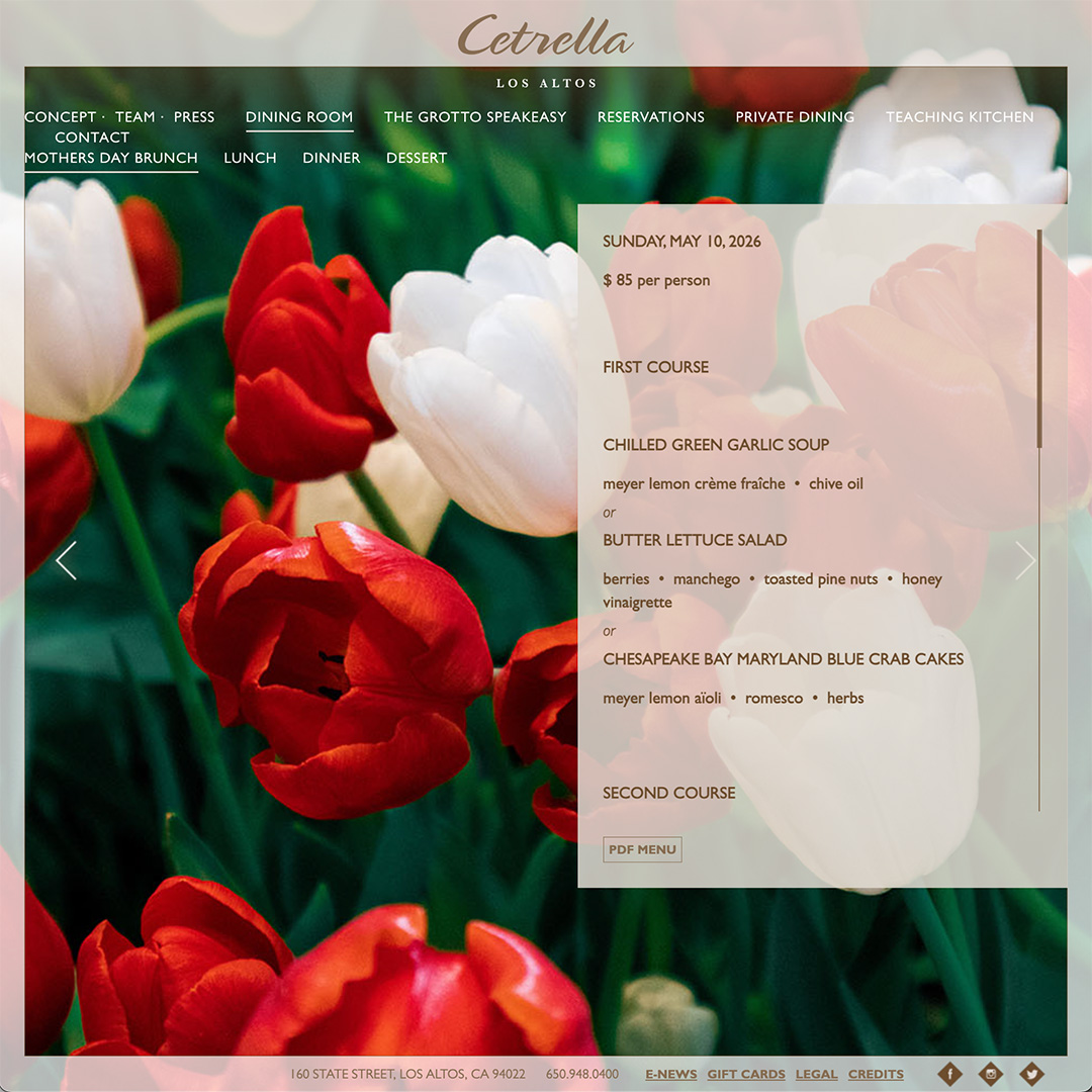 CetrellaLosAlt's tweet image. Mothers Day Brunch and Dinner
Sunday, May 10, 2026

PRIX-FIXE BRUNCH
11:00 am - 3:00 pm

DINNER
5:00 - 8:30 pm

BRUNCH MENU
cetrella.com/cetrella-los-a…

BOOK 
sevenrooms.com/reservations/c…

#mothersday2026 #siliconvalley #losaltos #restaurants #restaurantsnearme #finedining #sundaybrunch