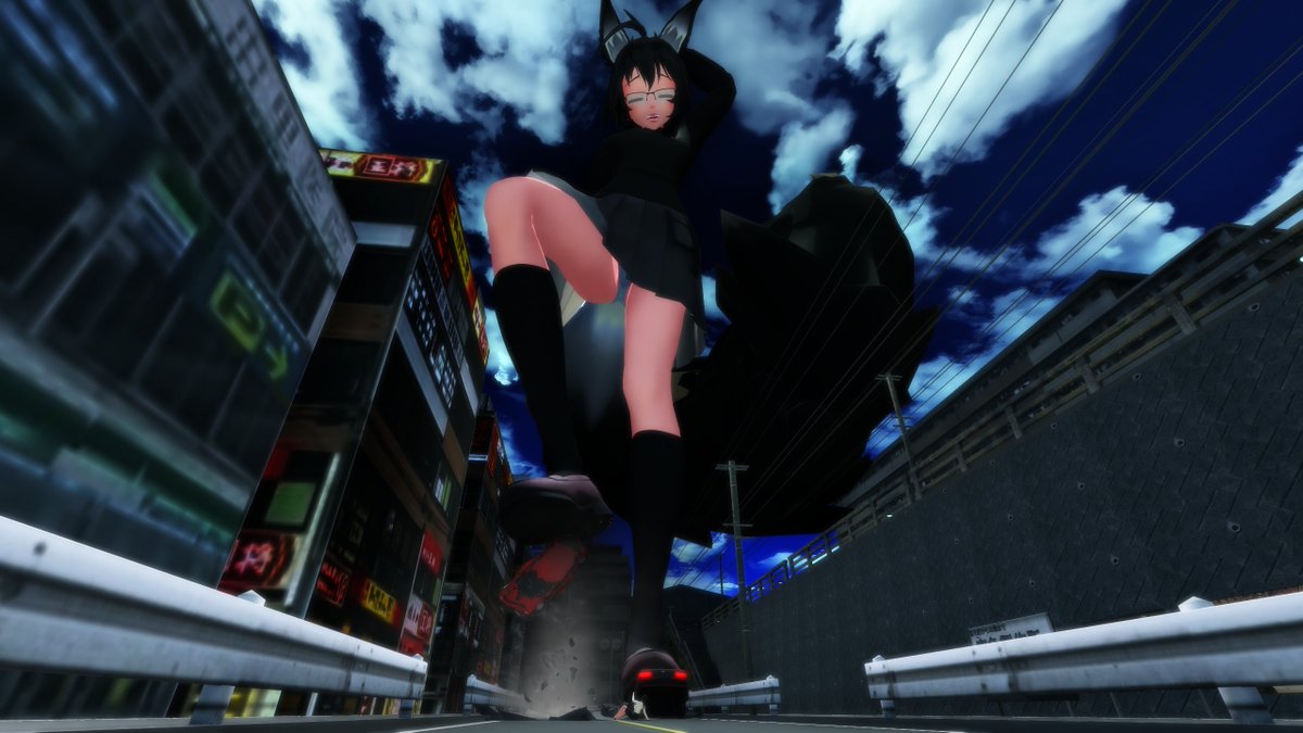 UmbrasTour's tweet photo. *Crunch*

Umbra: Eh?

*looks down and raises her foot to see what she just stepped on*

Umbra: Oh... Sorry I guess, kinda hard to walk about when you lot are way down there, these tiny cars sure are a problem aren't they tiny miss?, oh that one was your car, umm... you insured? https://t.co/vtSJYJxWiG