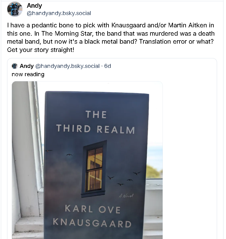 gregorymconway's tweet photo. Can someone who has Knausgaard's Morning Star series in Norwegian check this out for me? https://t.co/FlmwQKcHDZ