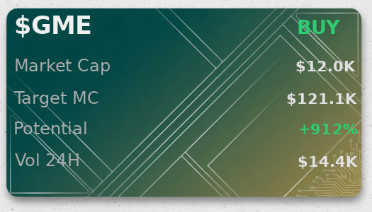 Victor_17x's tweet image. 🔥 $GME scan at @iScanLive: buy, target $121.1K. CA: 4wMWXp7okGLbTcJpcmhfoVNa3B2JLx2yuzGFD51Ppump  

 #Solana #Memecoin #Crypto #Degen #PumpFun #AlphaCalls #SolanaMemeCoin