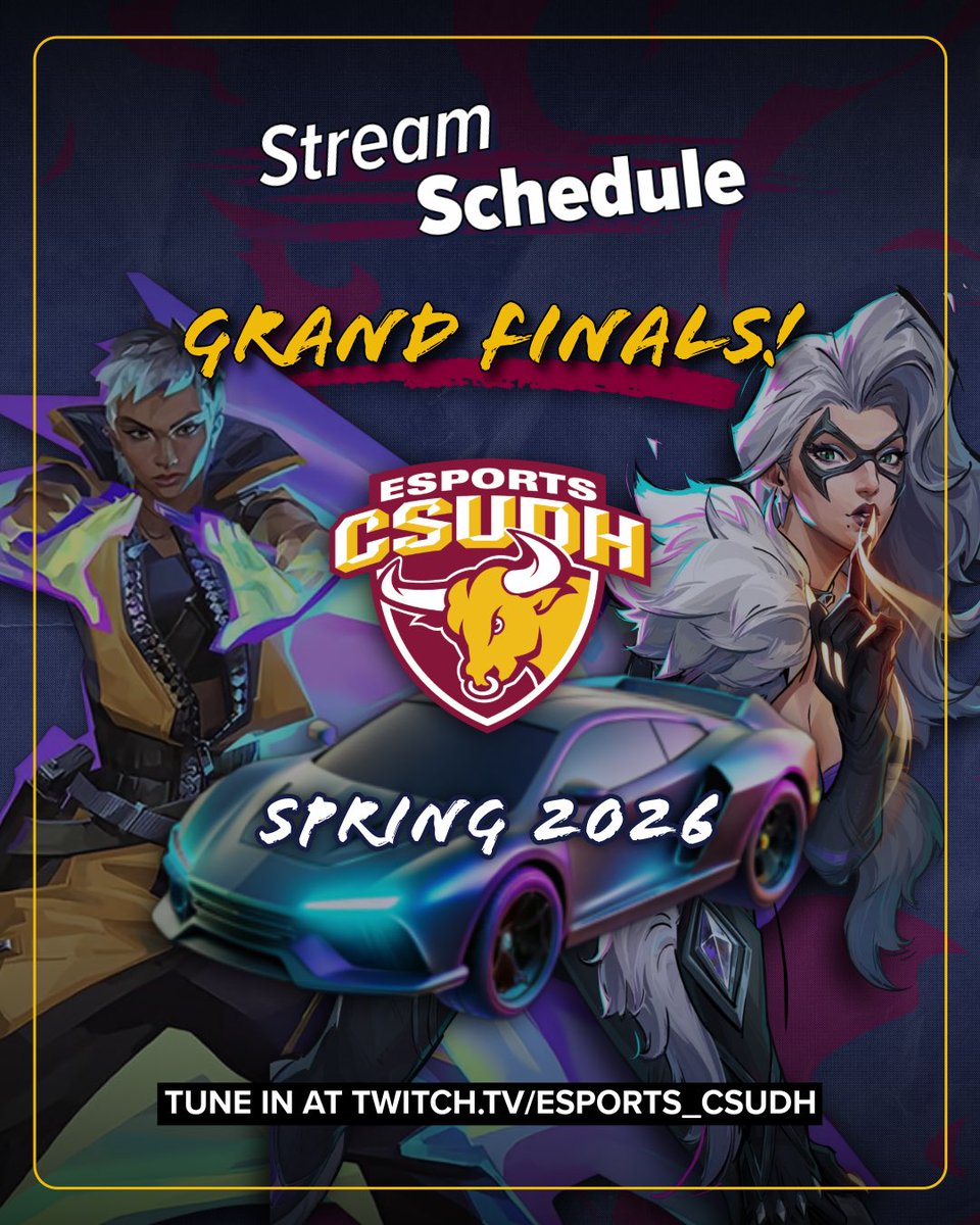 EsportsCSUDH's tweet image. Our teams have made it to GRAND FINALS! 🎉🔥🔥 We will be streaming 2 on our Twitch, and 1 will be shown on the @playvs official Twitch! 🤩
#esports #csudh #csudhesports