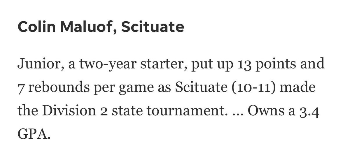CoachK_Nguyen's tweet image. Big shoutout to Scituate High JR @CMalouf08 for being selected 2nd Team All-Scholastics!

Hard working student athlete adding more skills to his game. 2 years of skill development!