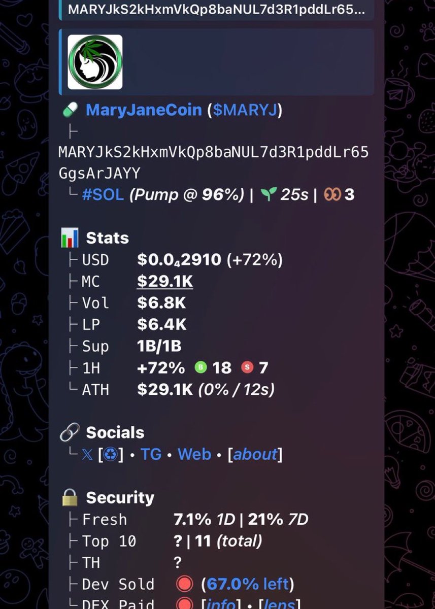 cryptocyb0rg's tweet image. $MARYJ 

Ca MARYJkS2kHxmVkQp8baNUL7d3R1pddLr65GgsArJAYY

#solana #memecoin