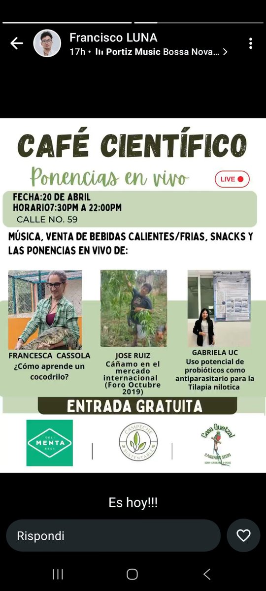 xisca_cassola's tweet photo. Campeche! Nos vemos al ratito con una super rápida presentación de @EvOCROProject https://t.co/fp7Jaeu19d