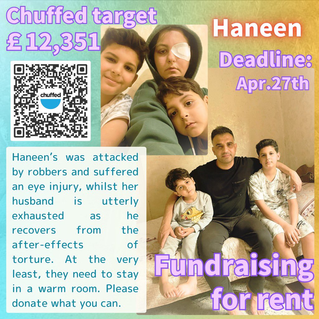 haneenfamily1's tweet image. Hello friends... Please help me, time is running out and donations are very slow. My mental and physical health is failing and I'm afraid I won't be able to pay my rent. Please donate and spread the word as widely as possible 🙏😭
chuffed.org/project/136167…