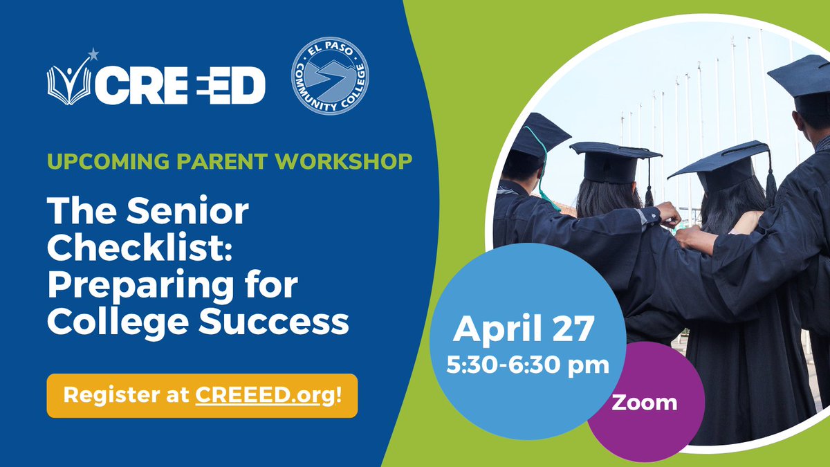 CREEEDorg's tweet photo. π PARENTS! Join us for our upcoming #ParentWorkshop with @EPCCNews on Monday, April 27 at 5:30 pm on Zoom! Make sure to register now to secure your spot: https://t.co/PVDJ5Nwk6E https://t.co/oQ5vDVcUt6