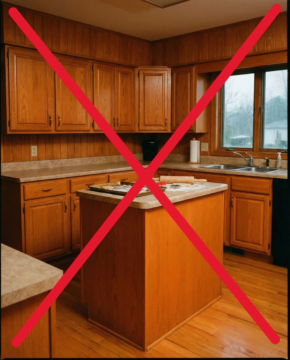 JimHicksHomePro's tweet image. NO NO's - Avoid the dreaded 'sauna effect' where perfectly matched woods swallow the entire room. Best Kitchen &amp;amp; Bath Remodeler#dogoodwork #kitchendesign #hgtv #kitchen #bathroom #homeimprovement #home #remodeling #remodel