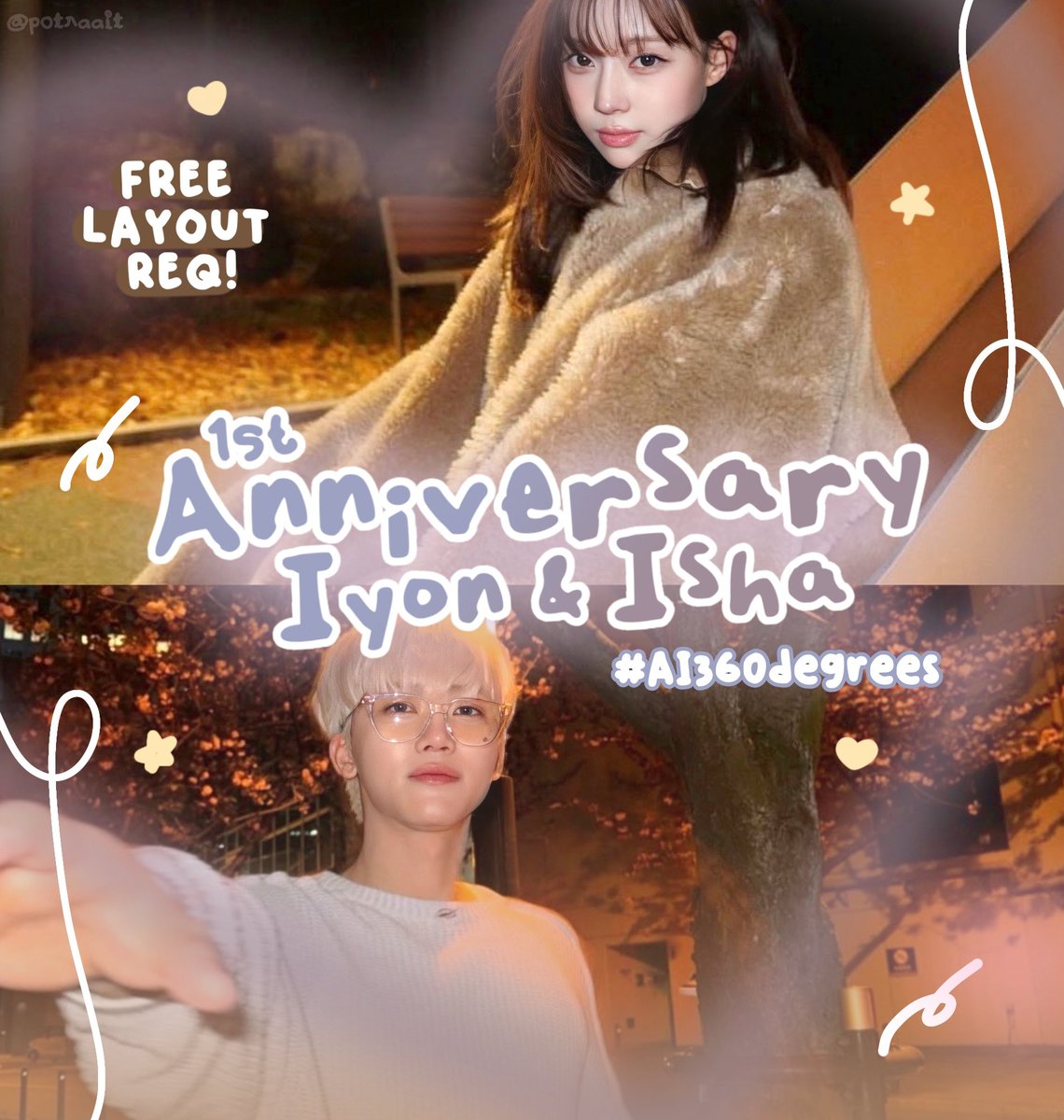 selamat setahunn, iyon &amp; isha! may your bond continue to grow stronger as time passes, and may your journey ahead be filled with endless joy. may you both find love and happiness for a lifetime 💐🤍  #AI360degrees 
makacii uda traktir layoutt cantikk di kak ocii <a href="/potraait/">🧸﹥___ Oci</a> 💟🍎