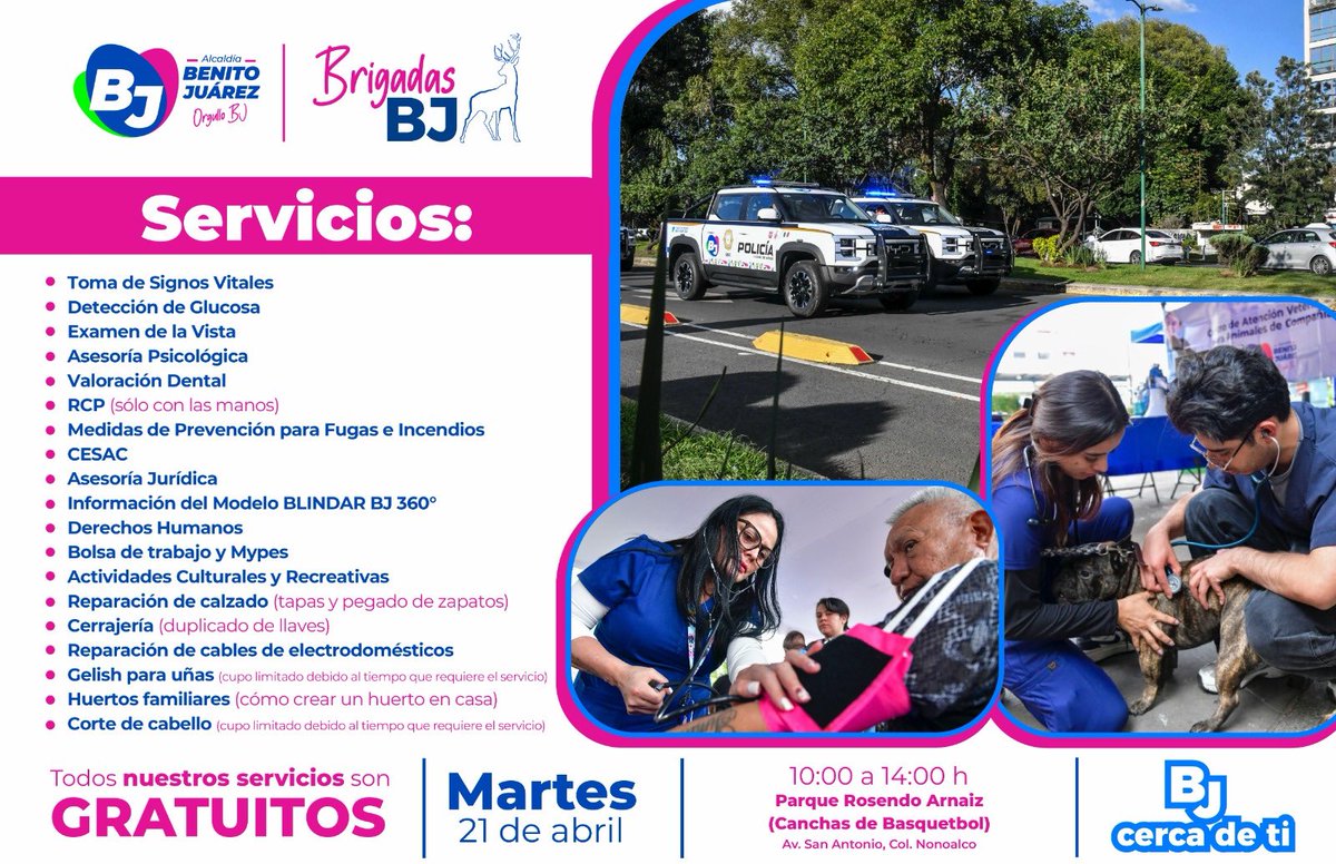 BJAlcaldia's tweet photo. Llegamos a tu colonia para escucharte y brindarte atención cercana y profesional. 🏘️🩺
¡Te esperamos para seguir construyendo comunidad! https://t.co/vPDPwuqD6k