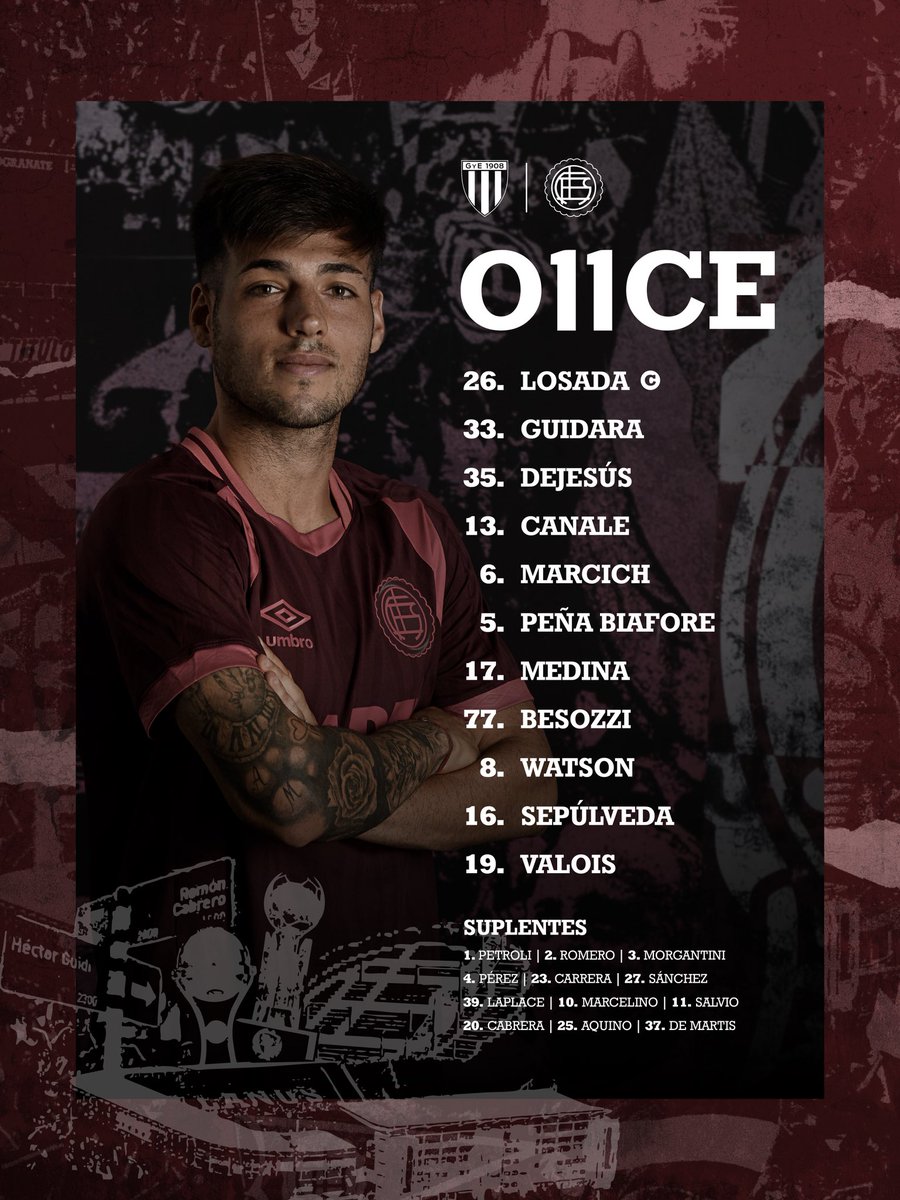 #JuegaLanús 🇱🇻 ASÍ FORMA EL GRANATE ESTA NOCHE